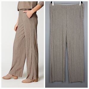 J. Jill Pure Jill Pleated Wide-Leg Pants in Light Mocha Heather size Large